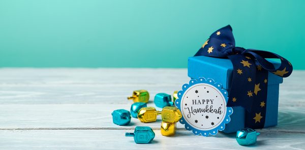 Happy Hanukkah Gift with Candy Photo